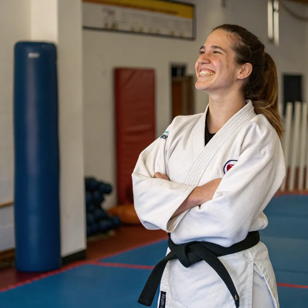Sophia James smiling after a self-defense class